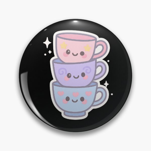 Item preview, Stacked Kawaii Teacups designed and sold by Retro Kingdom Boutique.