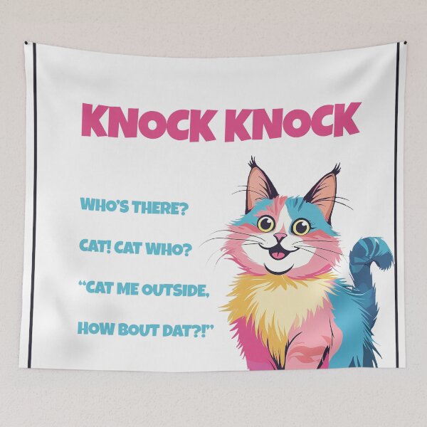 Item preview, Funny Cat Knock Knock Joke T-Shirt | Cute & Humorous Tee for Cat Lovers & Animal Fans designed and sold by Barkotee.