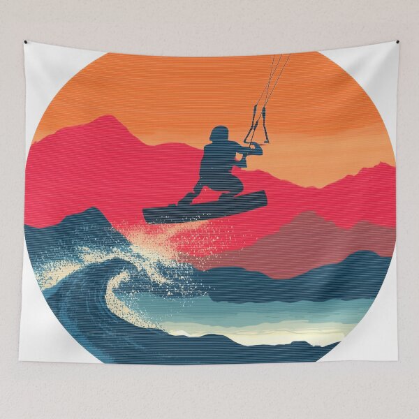 Item preview, Kitesurf Horizon – Ride the Wind at Sunset designed and sold by Mikakujumi.