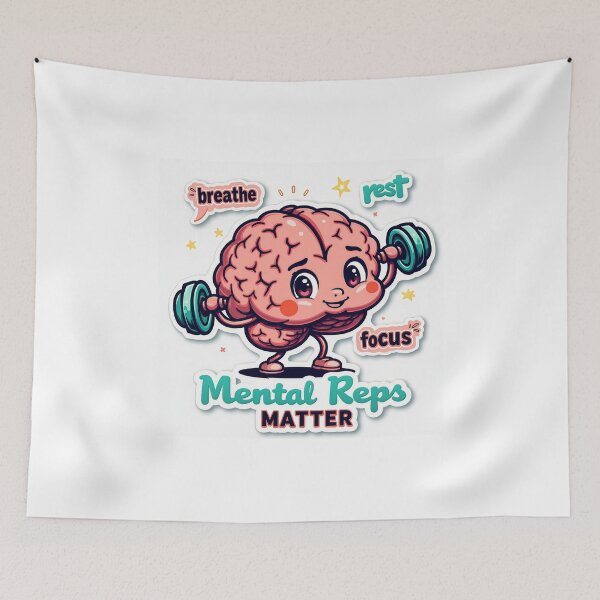 Item preview, Cute Retro Brain Workout  – Mental Reps Matter designed and sold by Power Within Prints.