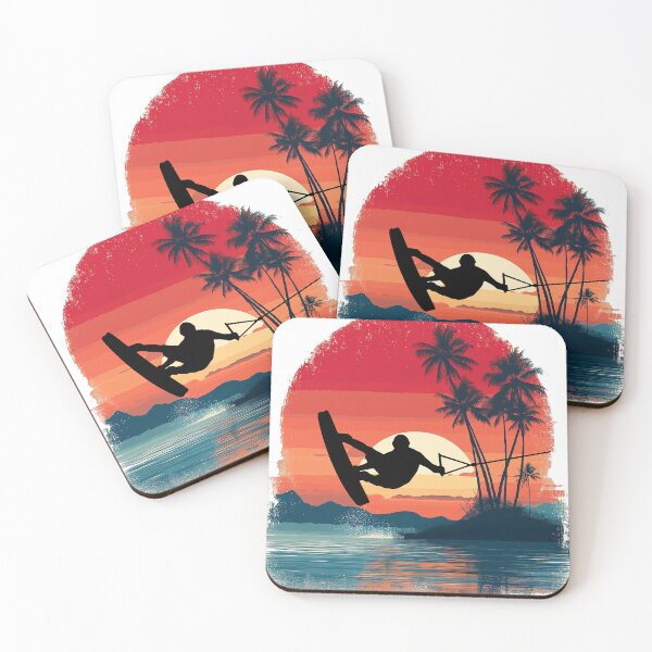 Item preview, Tropical Wake Sunset – Retro Beach Ride designed and sold by Mikakujumi.