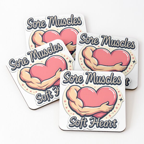 Item preview, Sore Muscles, Soft Heart –Retro Gym & Self-Care Sticker designed and sold by Power Within Prints.