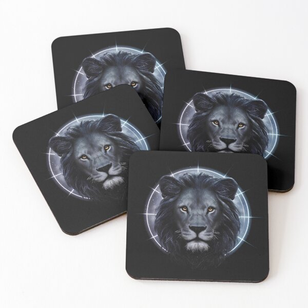 Item preview, Lion head in a light circle on a black background designed and sold by Paul-Place.