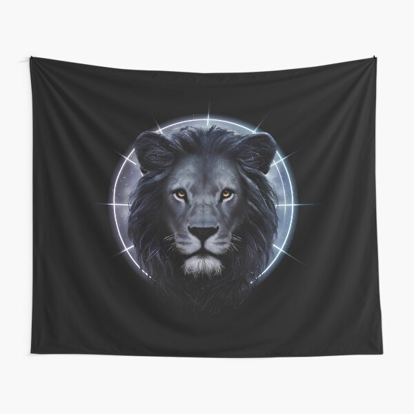 Item preview, Lion head in a light circle on a black background designed and sold by Paul-Place.
