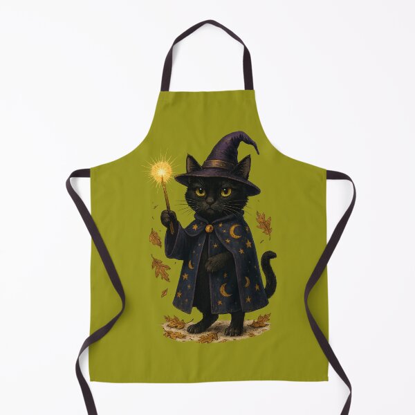 Item preview, Witchy Black Cat with Magic Wand – Mystical Autumn Familiar designed and sold by Sepinik.