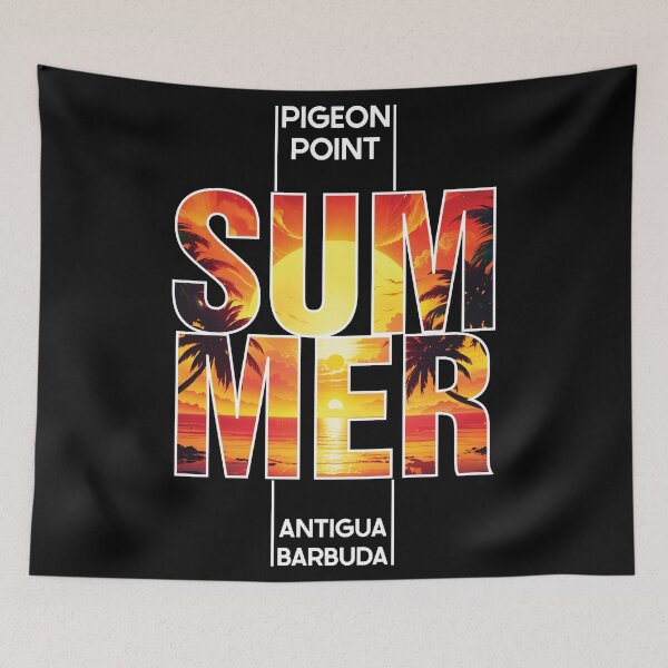 Item preview, Pigeon Point SUMMER - Antigua & Barbuda Sunset Typography designed and sold by cotros.
