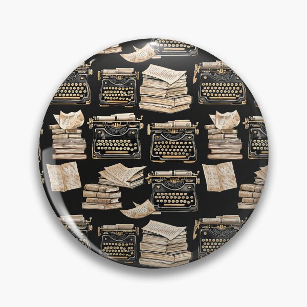 Item preview, Vintage Typewriters & Stacked Books on Black designed and sold by FolkloreShoppe.