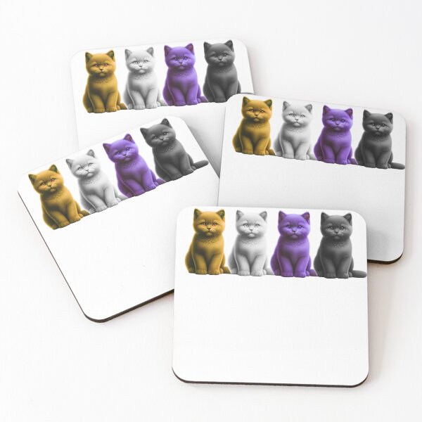 Item preview, Subtle Non Binary Cats Kitten Pride Month LGBTQ designed and sold by Kimberley King Art  King Art.