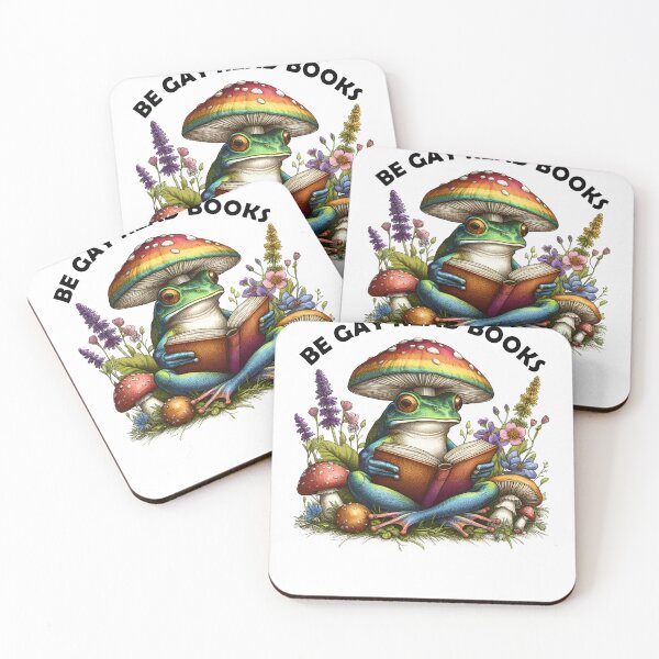 Item preview, Be Gay Read Books Reading Books Frog LGBT designed and sold by Kimberley King Art  King Art.