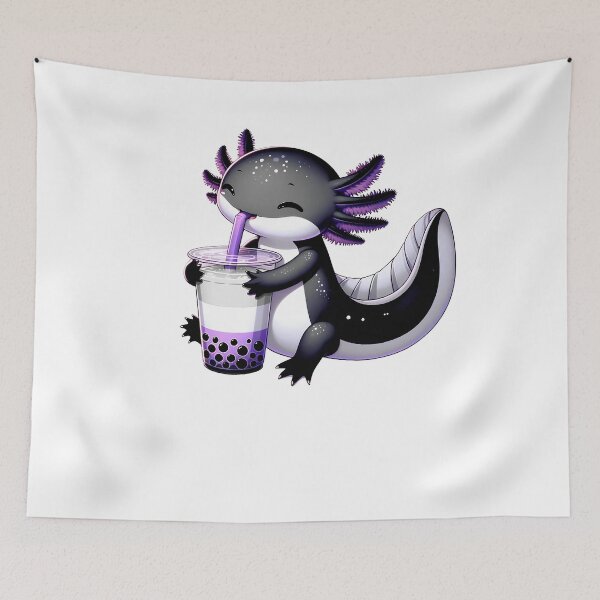 Item preview, Kawaii Axolotl Asexual Bubble Tea LGBT Subtle Pride Month designed and sold by Kimberley King Art  King Art.