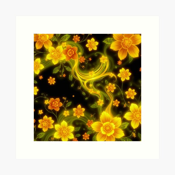 Vista previa del artículo con la obra «Brillo floral», diseñado y vendido por VisionGalaxyDesigns.