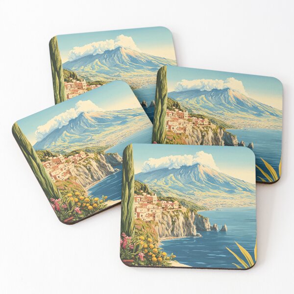 Item preview,  Sicily Italy Travel Poster - Vintage Coastal & Cultural Art Print designed and sold by StrasserArt.