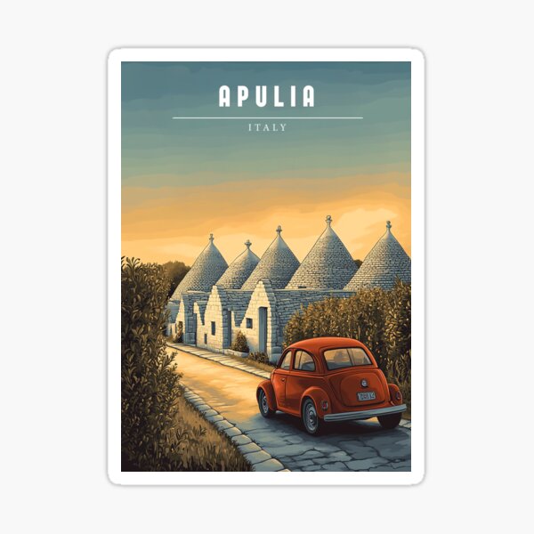 Item preview, Apulia Italy Travel Poster - Vintage Coastal & Countryside Art Print designed and sold by StrasserArt.