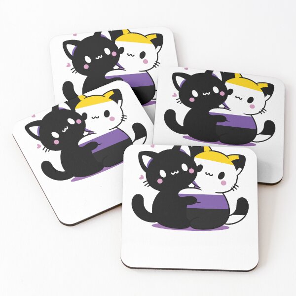 Item preview, Subtle Non Binary Kawaii Yin Yang Cats Pride Month LGBTQ designed and sold by Kimberley King Art  King Art.