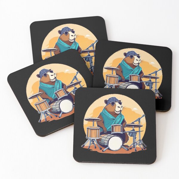 Item preview, Crazy Capybara playing drums designed and sold by A-Szczesniak.