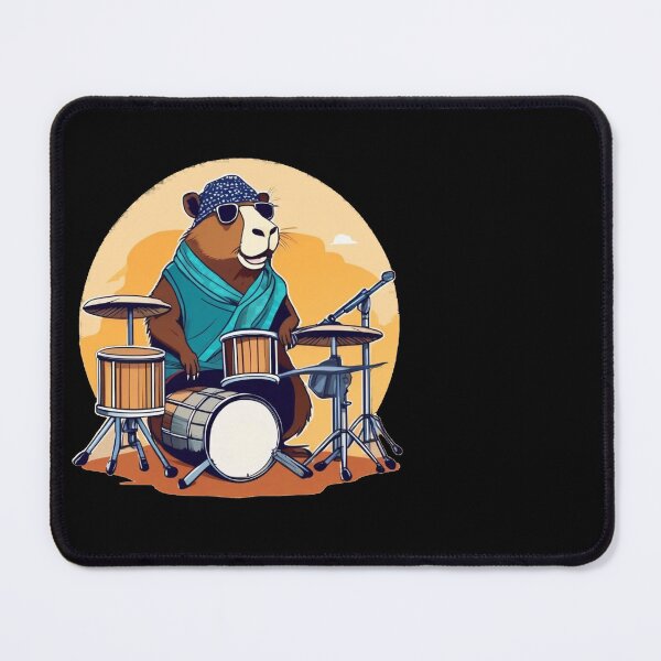 Item preview, Crazy Capybara playing drums designed and sold by A-Szczesniak.