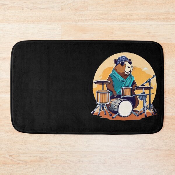 Item preview, Crazy Capybara playing drums designed and sold by A-Szczesniak.
