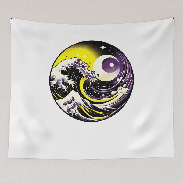 Item preview, Nonbinary Pride LGBTQ Subtle Pride Month Japanese Art Discreet designed and sold by Kimberley King Art  King Art.
