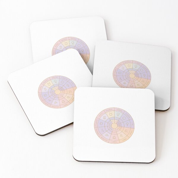 Item preview, Modern Astrology Birth Chart Wheel – Pastel Zodiac Design with Gold Accents designed and sold by DJCApparel.