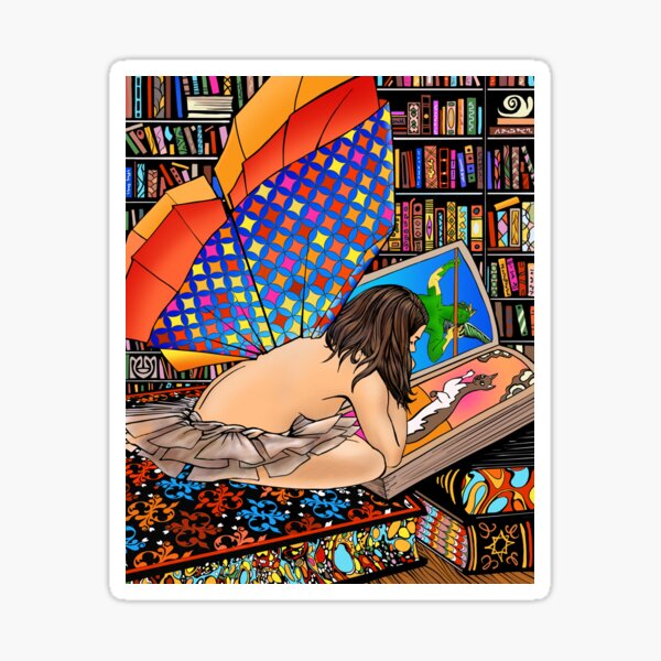Book Fairy in Library Sticker