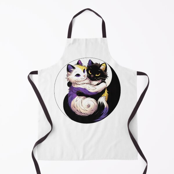 Item preview, Nonbinary Pride LGBT Flag LGBTQ Transgender Yin Yang Kawaii Cat Subtle designed and sold by Kimberley King Art King Art.