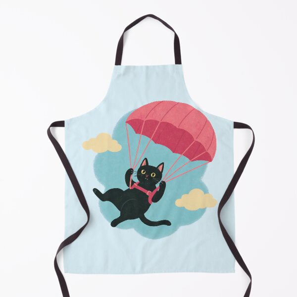Item preview, Parachuting Black Cat – Whiskers in the Wind designed and sold by Sepinik.