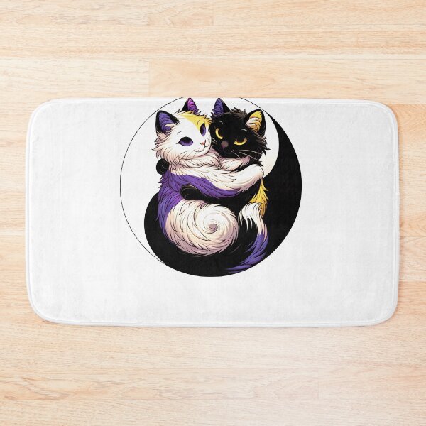 Item preview, Nonbinary Pride LGBT Flag LGBTQ Transgender Yin Yang Kawaii Cat Subtle designed and sold by Kimberley King Art  King Art.