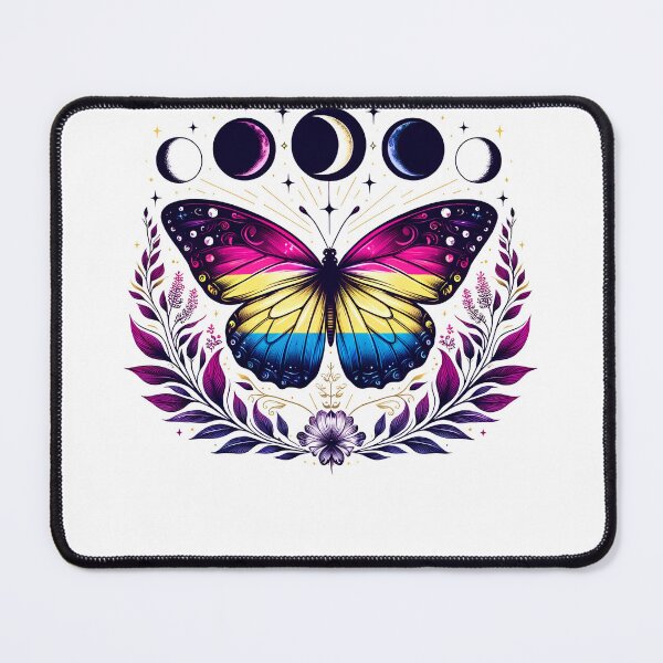 Item preview, Pansexual Pride Queer LGBT Butterfly Moon LGBTQ designed and sold by Kimberley King Art  King Art.