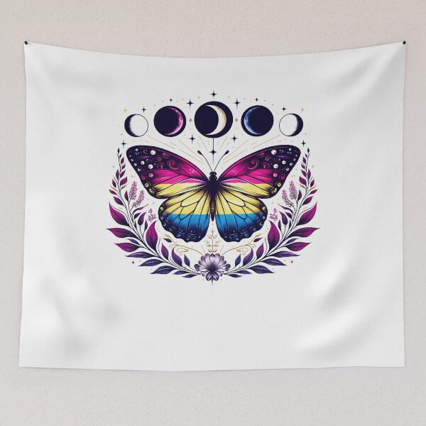 Item preview, Pansexual Pride Queer LGBT Butterfly Moon LGBTQ designed and sold by Kimberley King Art  King Art.
