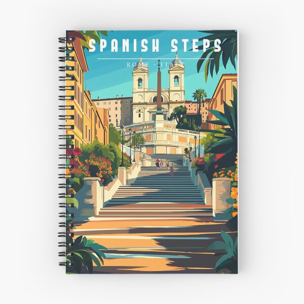 Artikelvorschau, Spanish Steps Retro Travel Poster – Vintage Rome Landmark Architecture Art Print entworfen und verkauft von StrasserArt.
