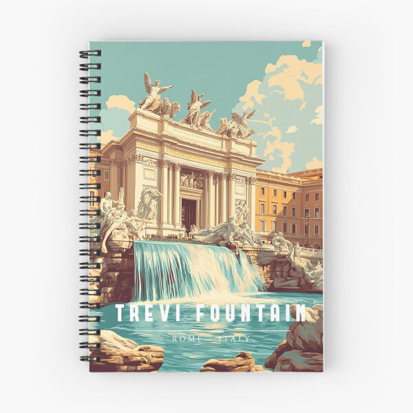 Artikelvorschau, Trevi Fountain Retro Travel Poster – Vintage Rome Landmark Waterfall Art Print entworfen und verkauft von StrasserArt.