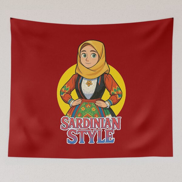 Item preview, Sardinian Style: Sardinian Beauty – Cartoon Girl in Traditional Dress designed and sold by Arte Cartoon From TagTeam Group.
