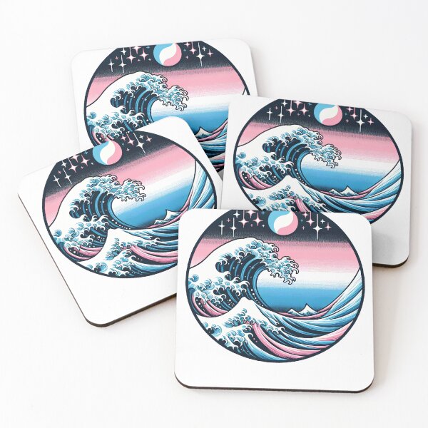 Item preview, Transgender LGBTQ Subtle Pride Month Japanese Art Discreet designed and sold by Kimberley King Art  King Art.