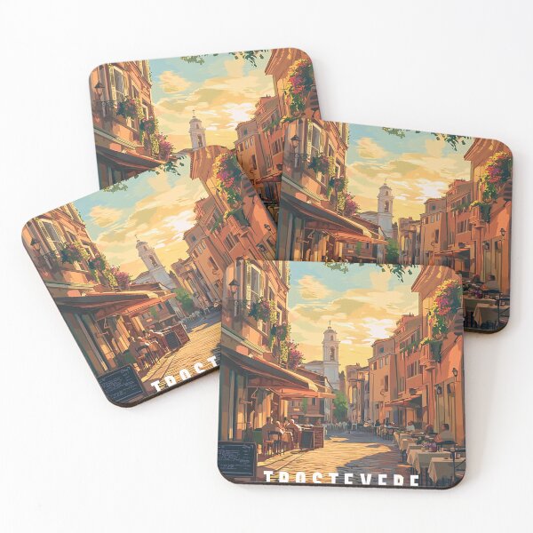 Artikelvorschau, Trastevere Retro Travel Poster – Vintage Rome Neighborhood Art Print entworfen und verkauft von StrasserArt.