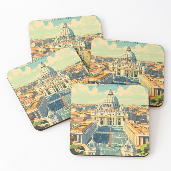 Item preview,  Vatican City Retro Travel Poster – Vintage Rome Landmark Art Print SEO Tags: designed and sold by StrasserArt.