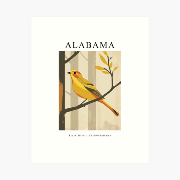 Item preview, ALABAMA State Bird - Yellowhammer designed and sold by MarkedArtPrints.