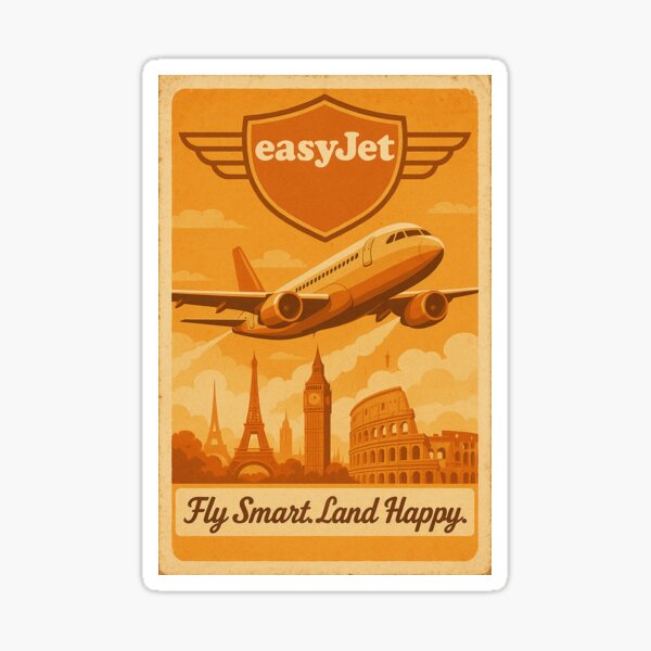easyJet Fly Smart Land Happy Sticker