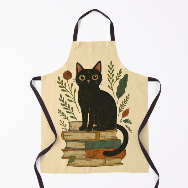 Item preview, Vintage Black Cat on Books – A Quiet Guardian of Stories designed and sold by Sepinik.
