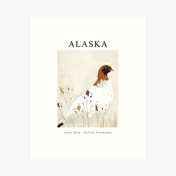 Item preview, ALASKA State Bird - Willow Ptarmigan designed and sold by MarkedArtPrints.