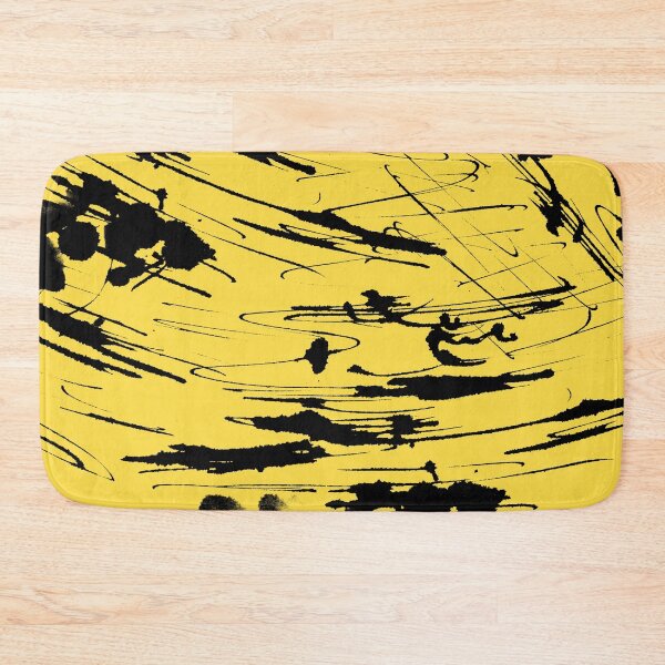 Item preview, Black paint splatter on yellow designed and sold by AnnArtshock.