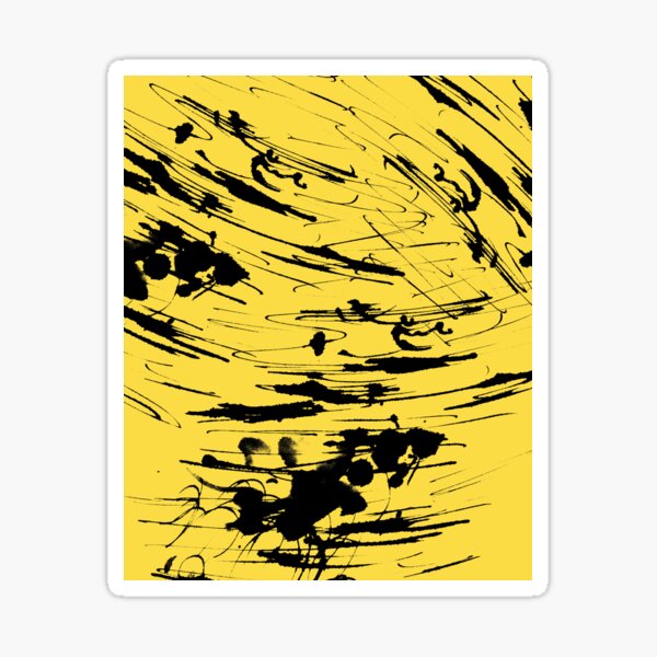 Item preview, Black paint splatter on yellow designed and sold by AnnArtshock.