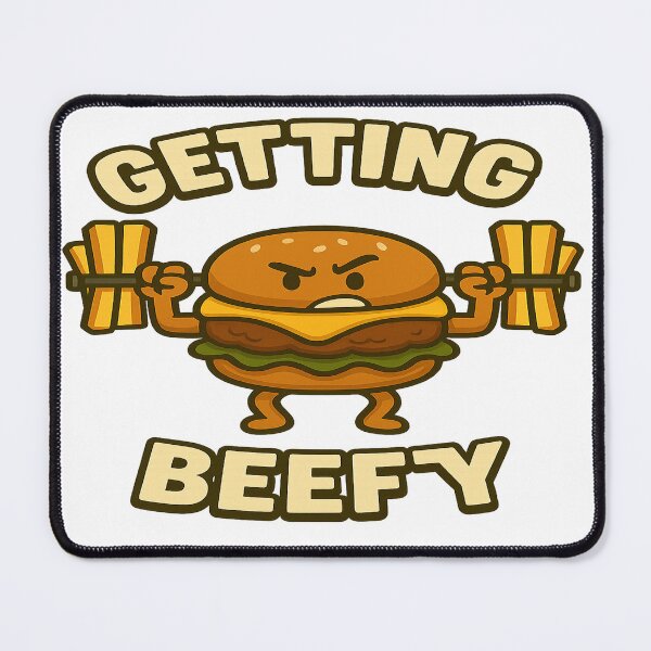 Item preview, Getting Beefy – Funny Burger Workout Food Pun designed and sold by DonnyFoodGadget.