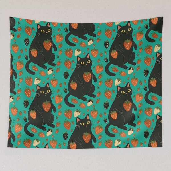 Item preview, Strawberry Cat – Sweet, Strange & a Little Bit Suspicious designed and sold by Sepinik.