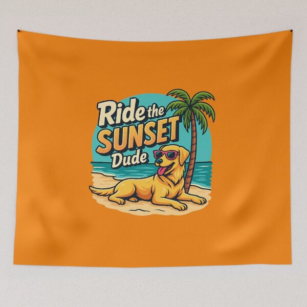 Item preview,  Ride the Sunset Dude – Cool Beach Dog Summer Vibes Design designed and sold by Jason123za.