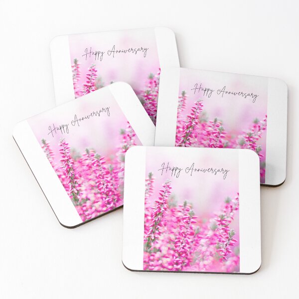 Item preview, HAPPY ANNIVERSARY CARD, FLORAL, PINK WILD FLOWERS designed and sold by AASparksDesigns.