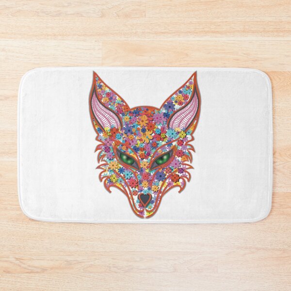 Item preview, Floral Fox Art – Vibrant Flower Fox Head with Green Eyes designed and sold by Elizarfa.