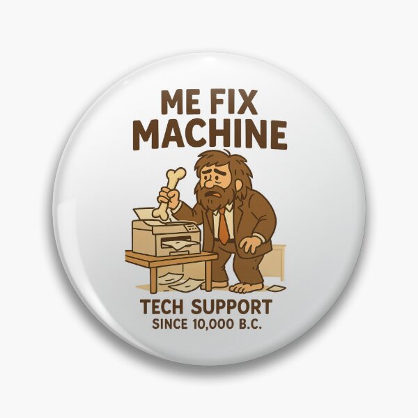 Item preview, Funny Caveman Tech Support Meme | Office Life Humor designed and sold by BunBuntheDog-.