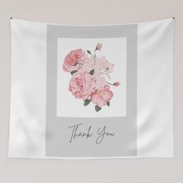 Item preview, THANK YOU CARD, FLORAL, PINK ROSES, GREETING CARDS designed and sold by AASparksDesigns.