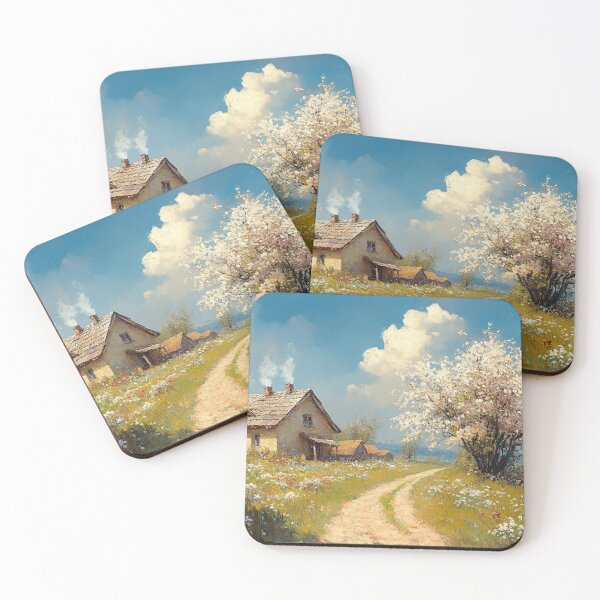 Item preview, A house and a flowering tree by the road, painting style designed and sold by ArtNames.