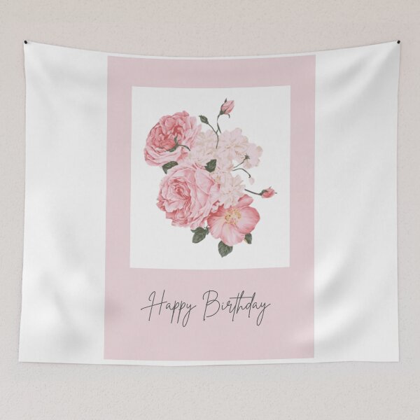 Item preview, HAPPY BIRTHDAY CARD, FLORAL, PINK ROSES, GREETING CARDS designed and sold by AASparksDesigns.